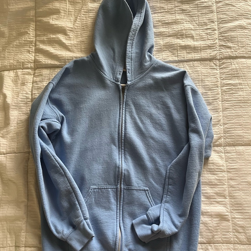 Womens Oversized Blue Zip up Hoodie
